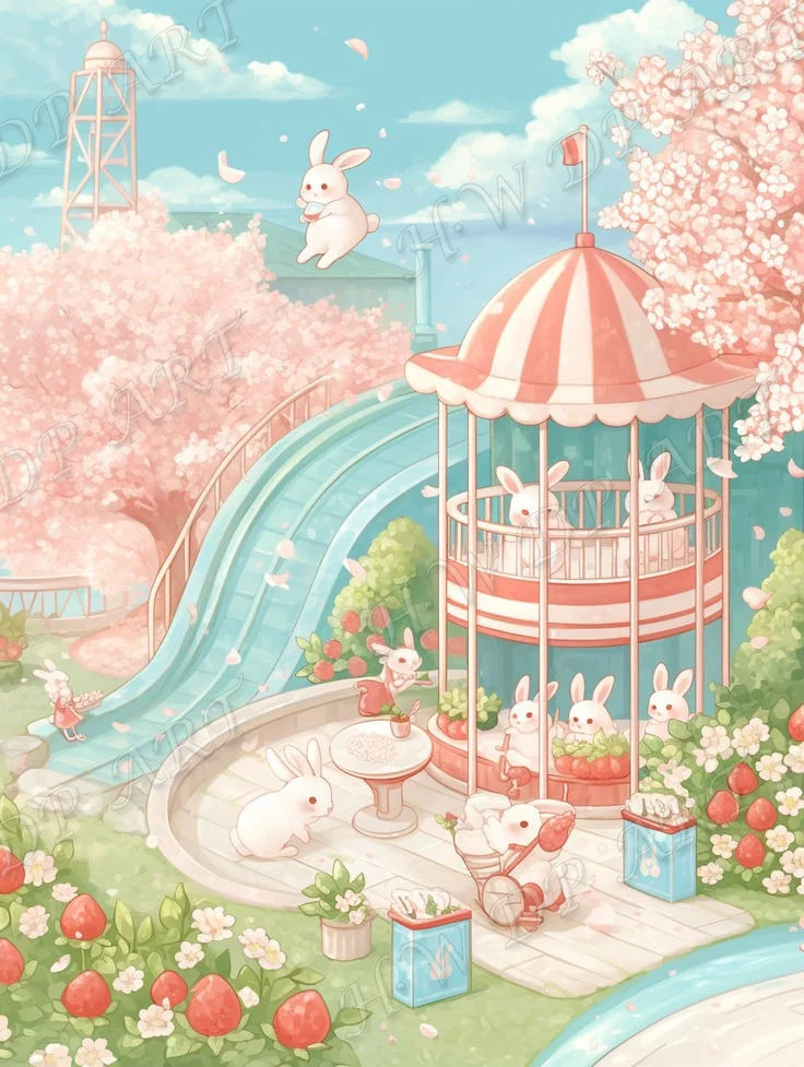 100% Fairy Dust Diamond Painting Rabbit Square Diamond Embroidery, cross stitch Diamond Art