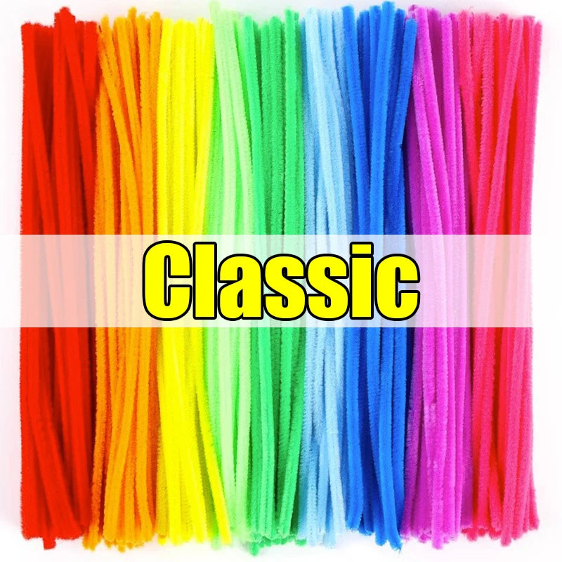 1000/10pcs Colorful Twisting fluffy Pipe Cleaners Stems