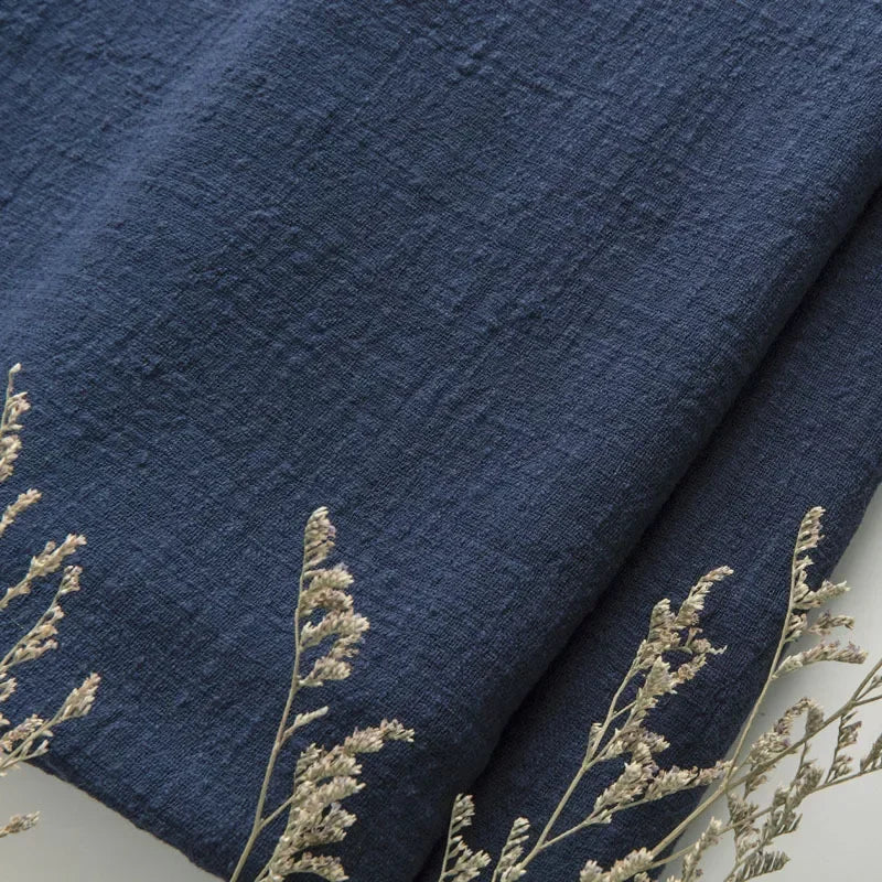 Soft Thin Linen Cotton Fabric Solid Color Organic Material Pure Natural Flax For Sewing