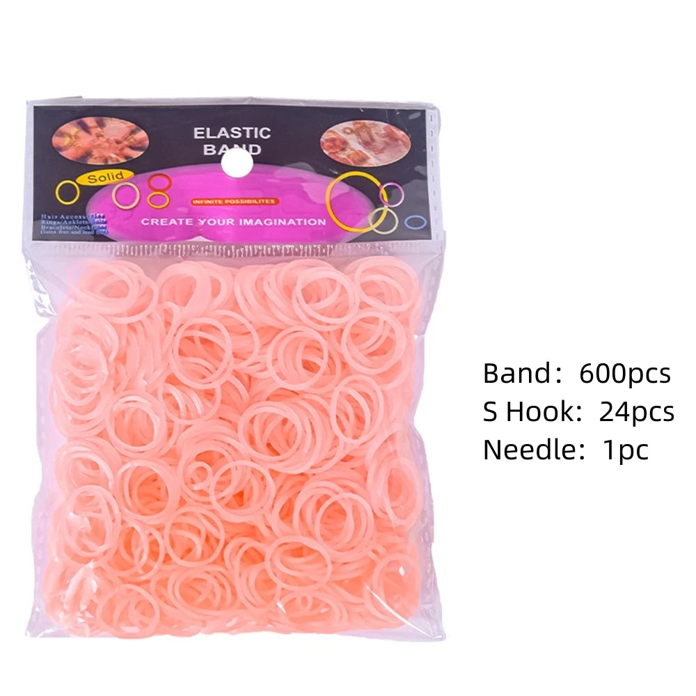 600pcs Elastic Colorful Rubber Loom Bands for Boy,, Girl Kids Weaving DIY Craft Gift Bracelet Jewelry Making Accessories Supplies