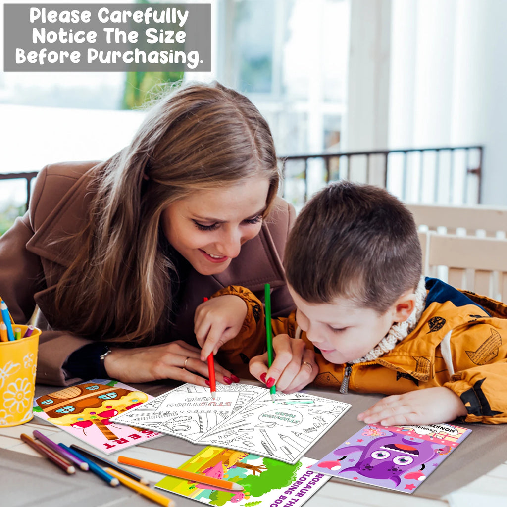 20 Pack Coloring Books for Kids with 20 Stacking Crayons Set, Ages 2-4-8-12 Small Activity Book