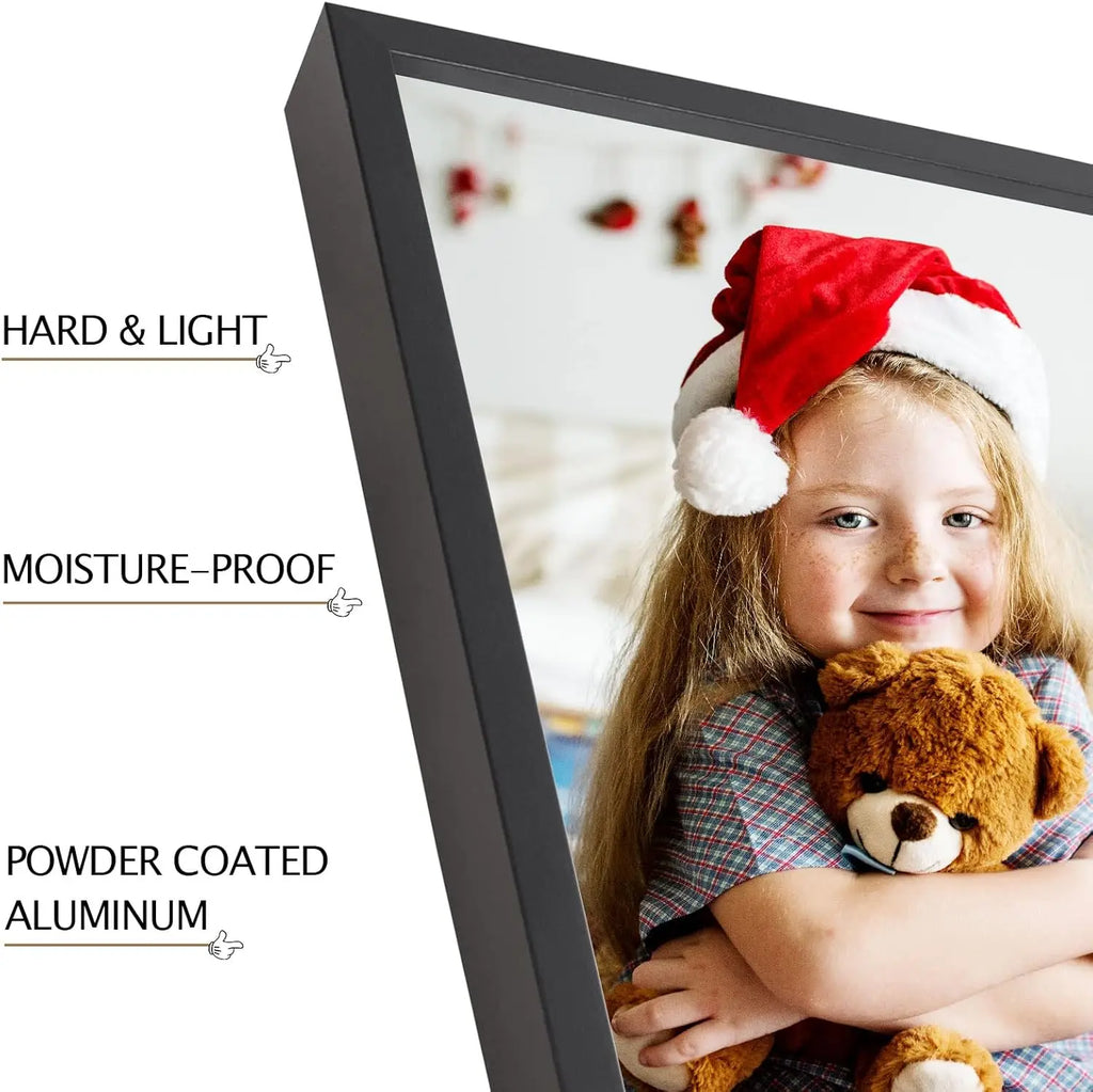 20x28 Inch Poster Frame Set of 2, Front-Loading Black Snap Frames