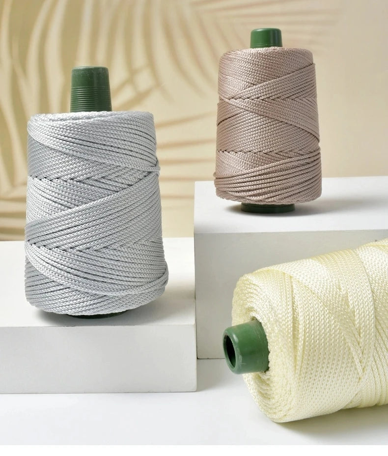 DIY Hand-Woven  Craft Rope Hollow Wool Crocheting Cushion