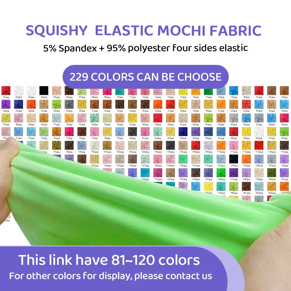 2024 Small Size 50x50cm Squishy Mochi Stetch Minky Fabric 95% Polyester 5% Spandex Stretch 4 Side Plush Fabric For Diy SewingToy