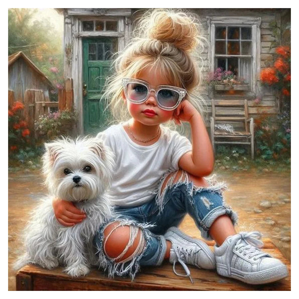 Cool Girl 5D DIY Diamond Painting Full Diamond Mosaic Embroidery Steampunk Girl Cross Stitch Kits Set Art