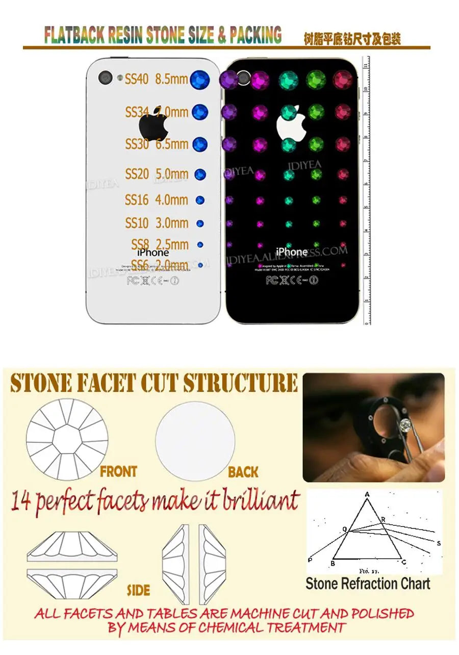 Big Package 2-6mm Resin Non Rhinestones Bulk Wholesale, Plastic Crystals Nail DIY
