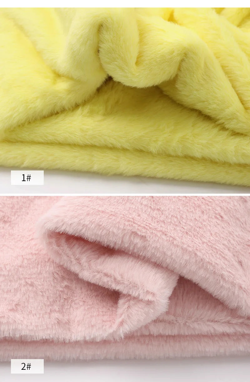 Rabbit Fur Fabric Soft Short Plush.