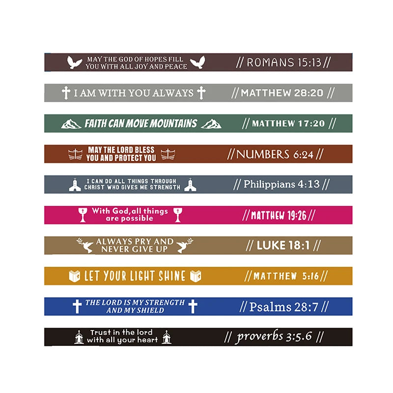 40pcs Inspirational Bible Verse Silicone Bracelets Faith-Based Wristbands