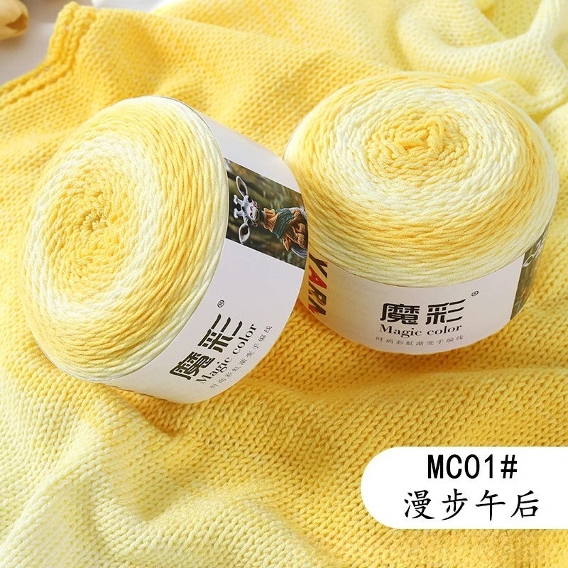 Cake Yarn for Knitting Crochet Gradient Color Medium Worsted Soft  for DIY Scarf
