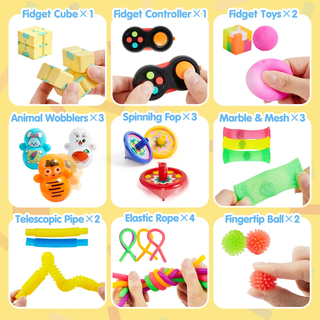 60 Pack Party Gifts Fidget Toys Adults Treasure Box Toys Classroom Prizes Stress Relief Gifts