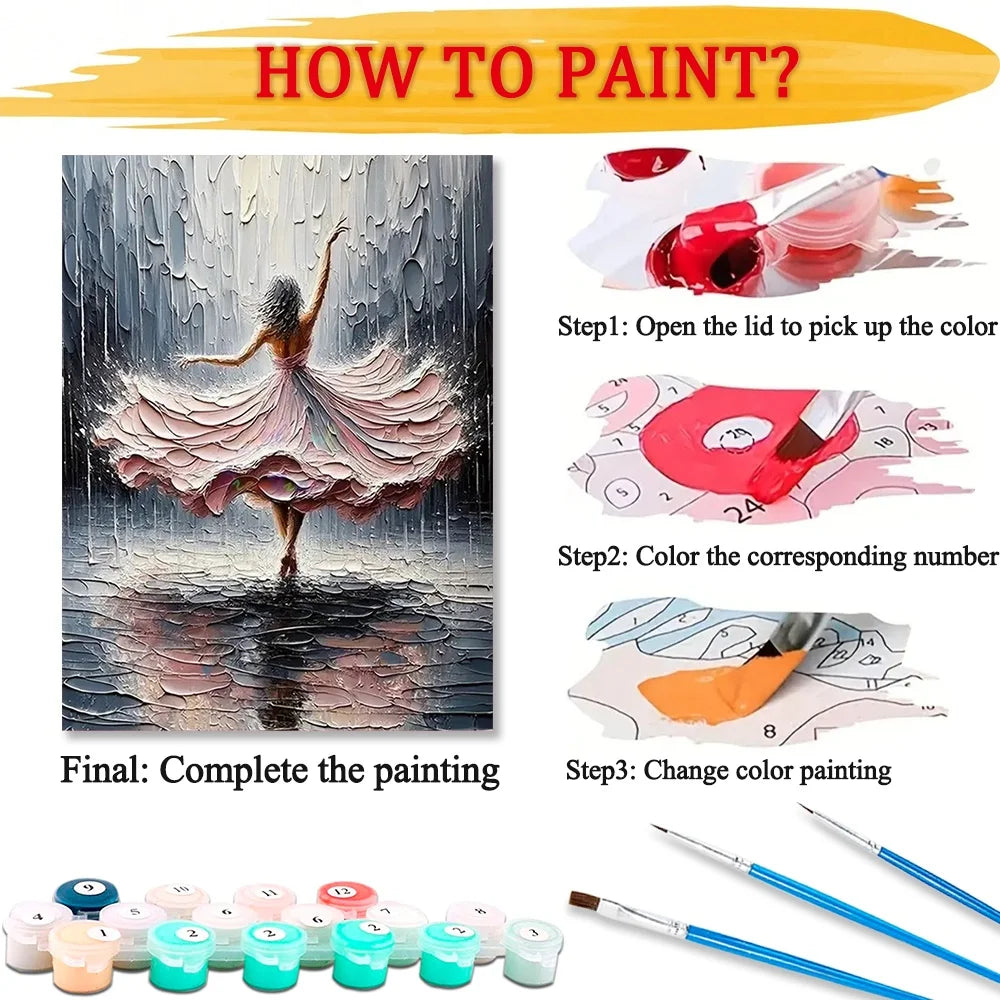 Dancing Girl Diy Art Paint By Numbers For Adult