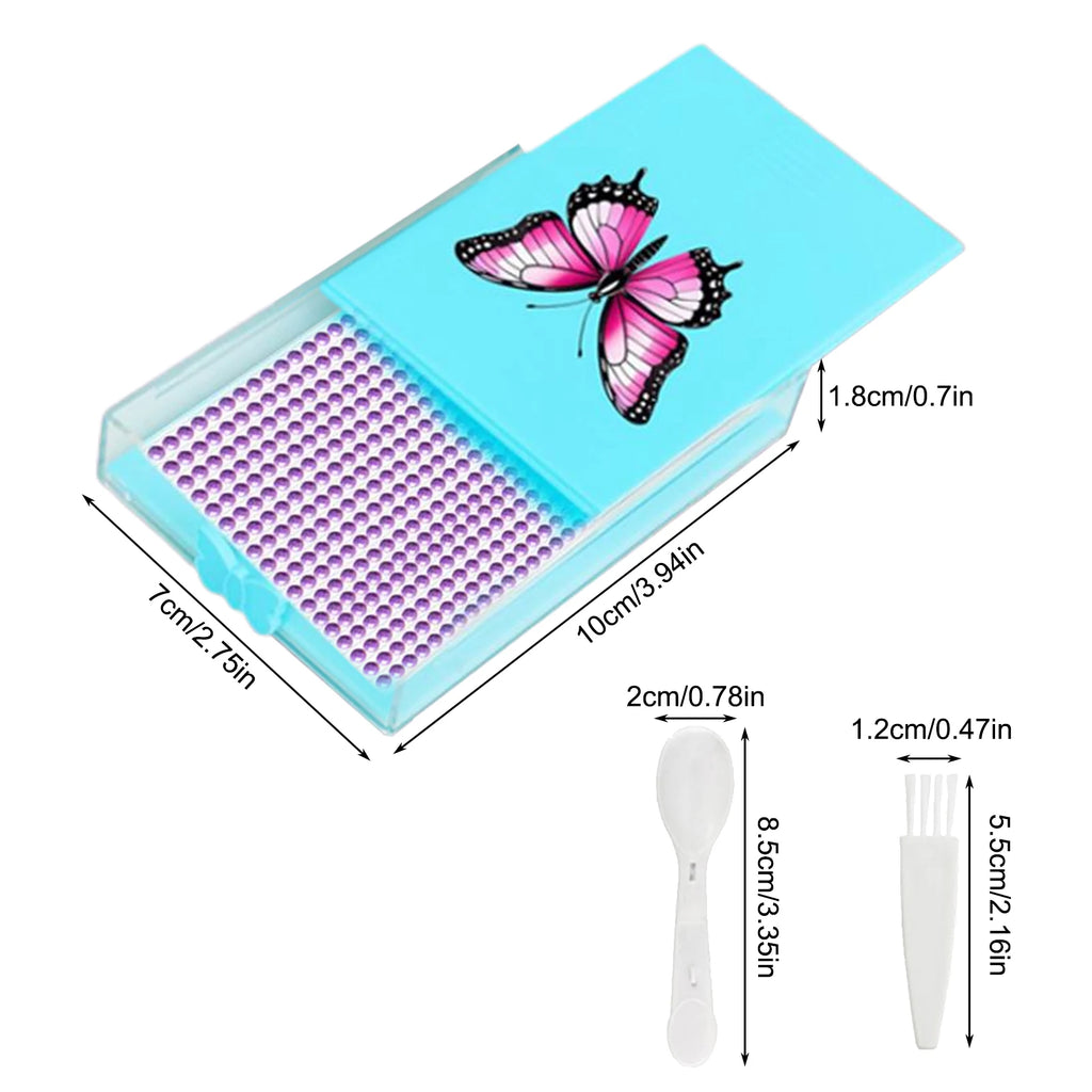 4pc Diamond Painting Tool Tray with Lids,Brush and Spoon 5D DIY Drills Plate