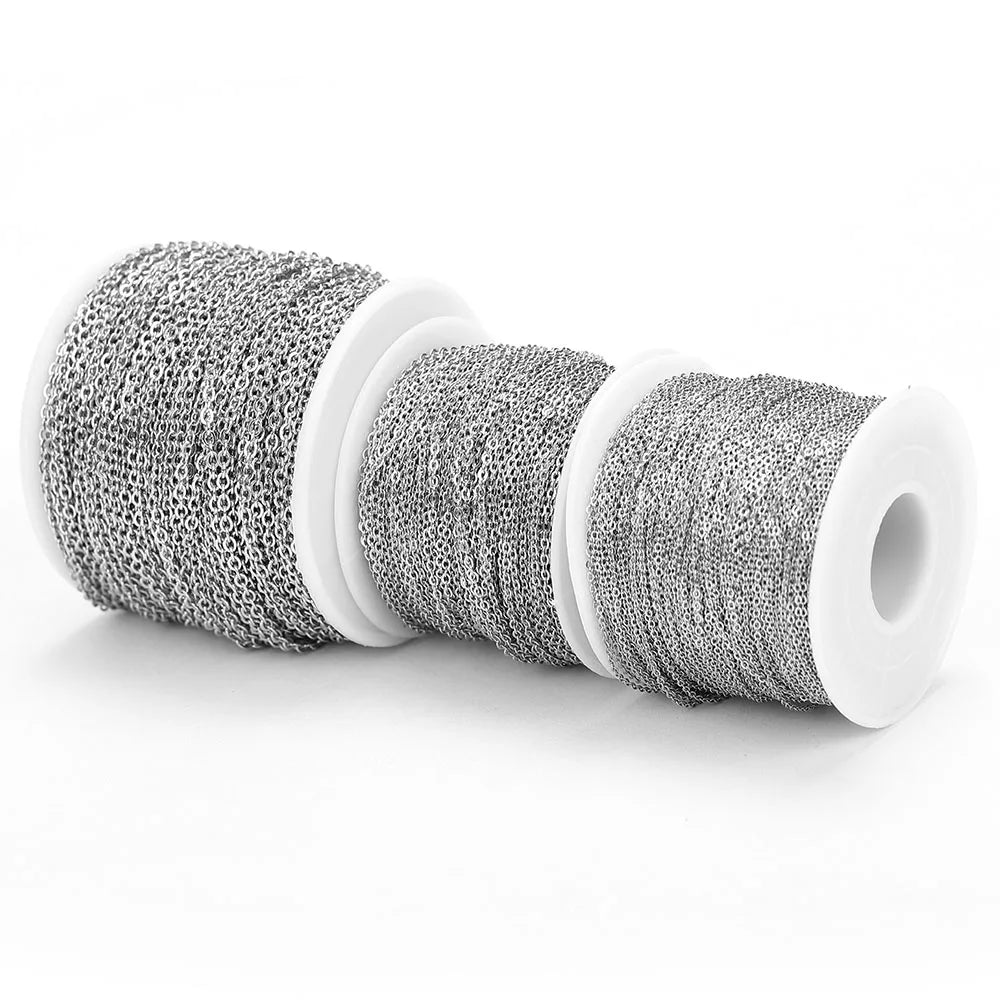 10 Meters Stainless Steel Chain,Gold&Steel Color Link for DIY Jewelry Making