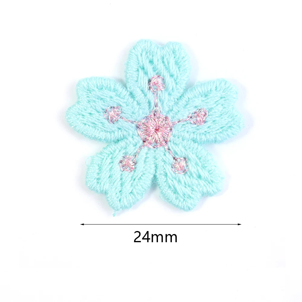 20Pcs/pack Colorful Flower Appliqued Cherry Blossoms Embroidery