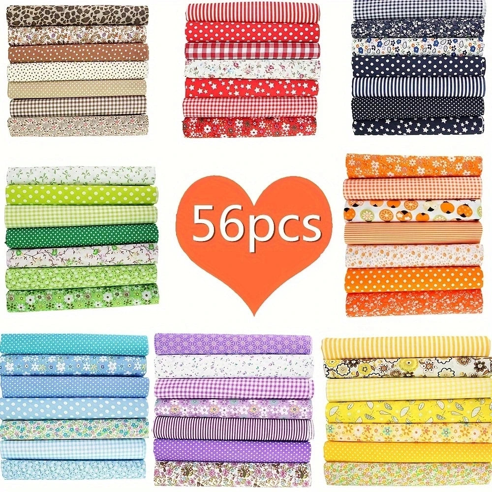 56pcs Floral Small Patchwork Multicolor Cloth Set Cloth For DIY Sewing ,quilting.