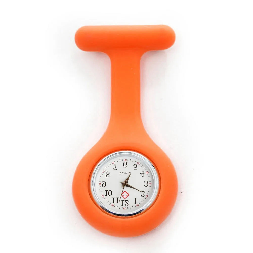 Silicone Nurse Watch Pocket Watches Mini Cute Medical Watch Lockable Pins Nurse Clip Watch Women Men Hanging Quartz Watches
