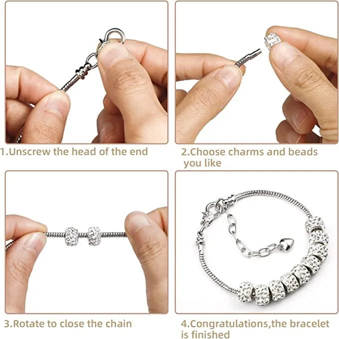 20 Pcs Serpentine Design Pendant Bracelets with Metal Toothed Alligator