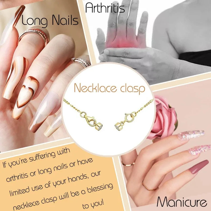 Magnetic Necklace Clasps and Closures 18K Gold- and Silver-Plated Bracelet Converter Clasp,