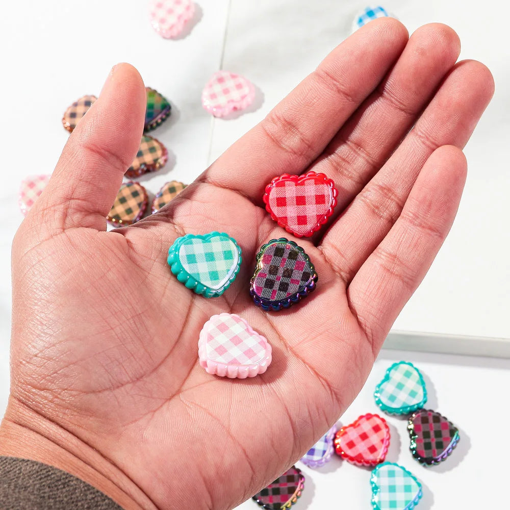 10pcs Love Heart Spacer Loose Beads Charms for DIY Bracelet Necklace Earring Jewelry Accessories