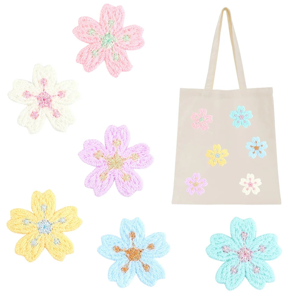 20Pcs/pack Colorful Flower Appliqued Cherry Blossoms Embroidery