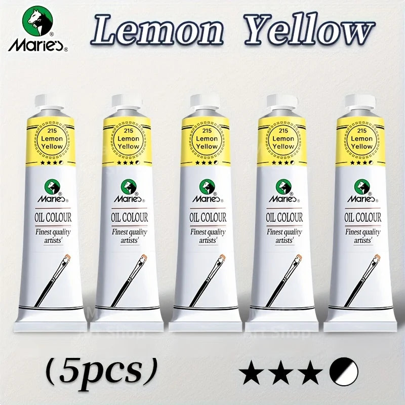5pcs Marie's Oil Paints Set Vibrant Colors, Professional.