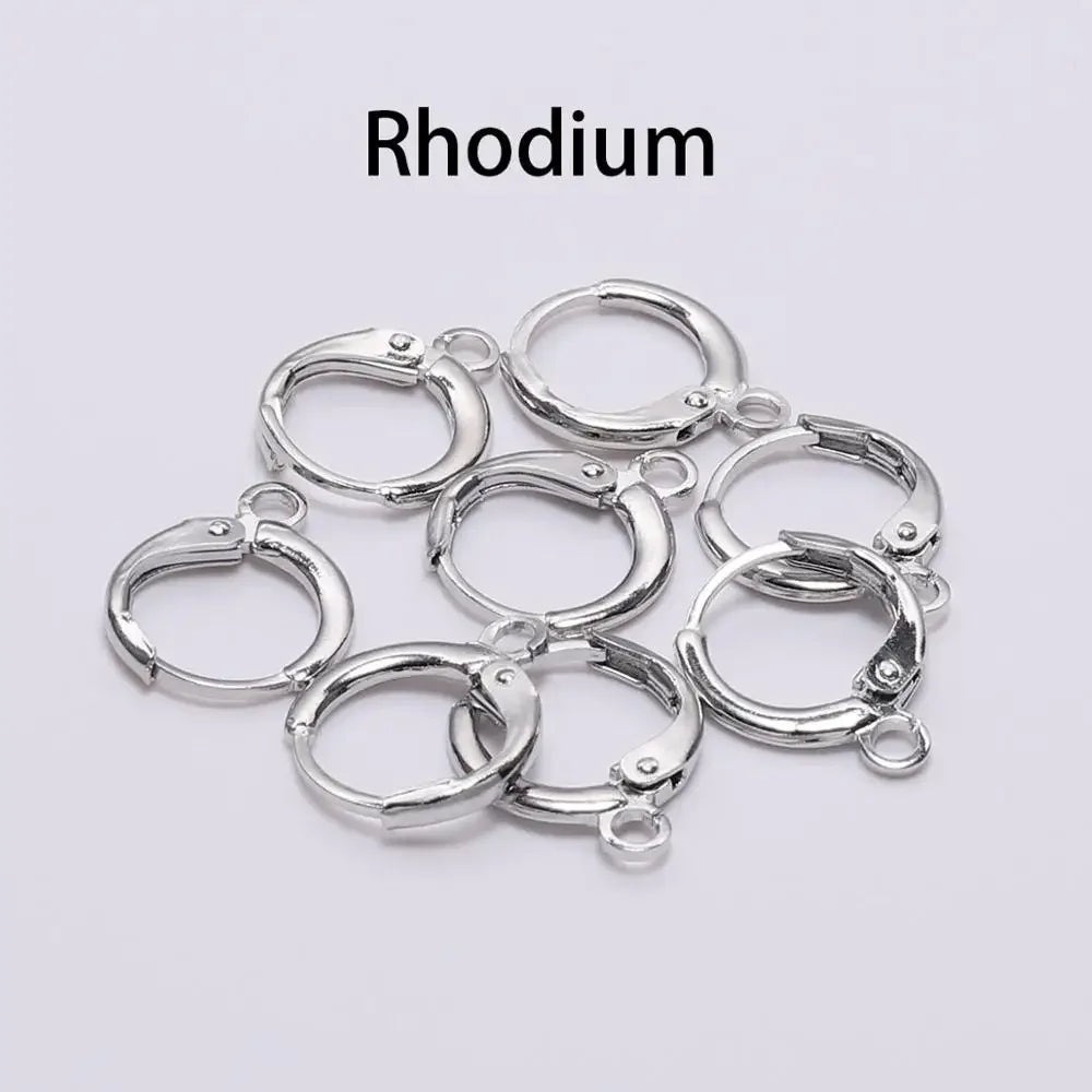 20pcs, Gold  France Lever Earring Hooks Wire Settings Base Earrings Hoops