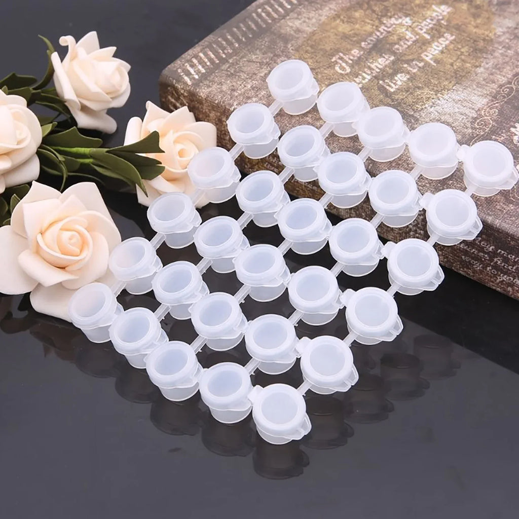 10Strips Empty Paint Pot Empty Acrylic Mini Container