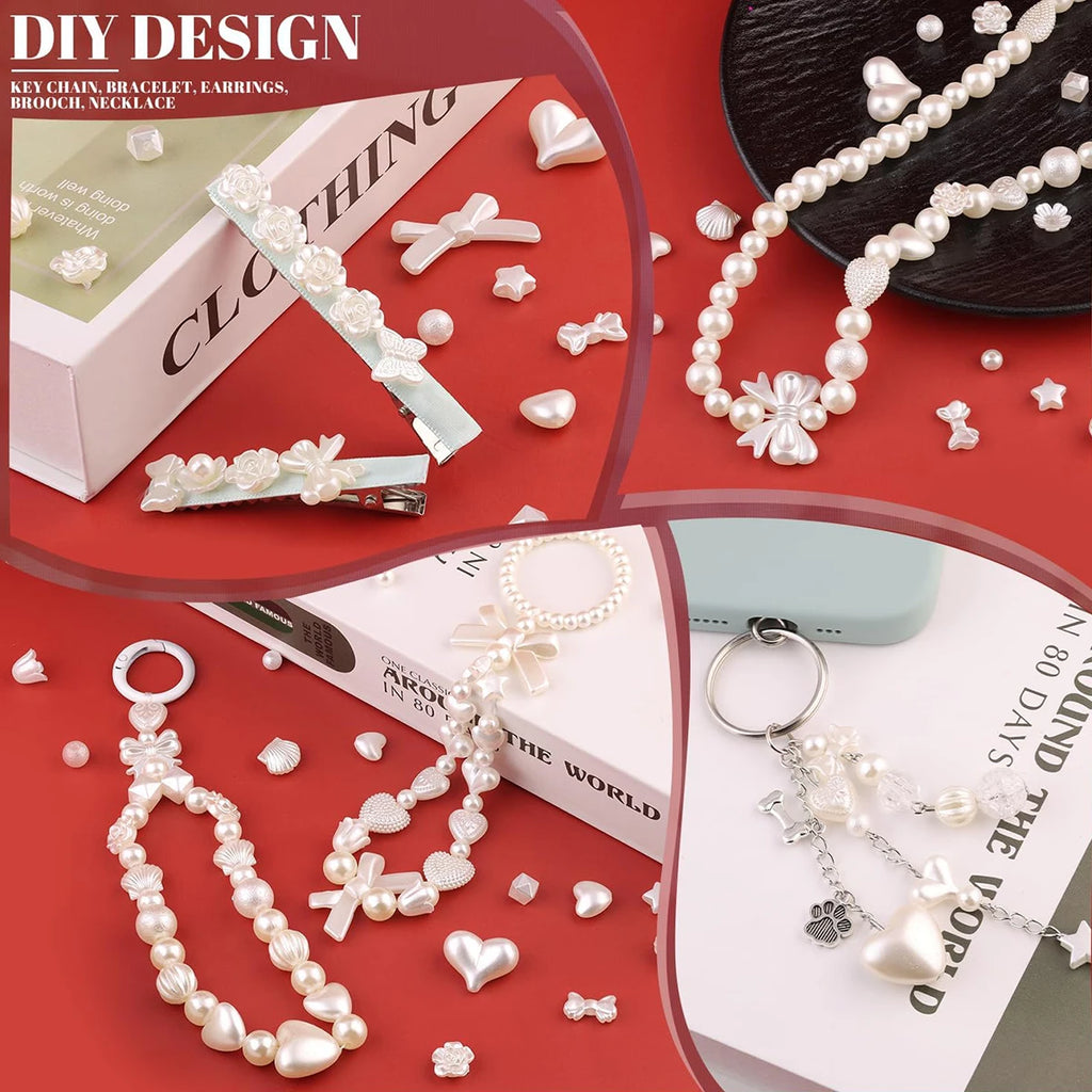 800pcs/box Faux Pearl Spacer Beads Kit