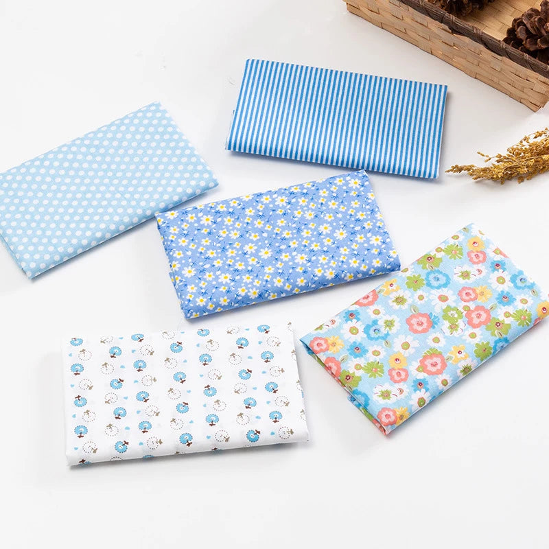5Pcs/Set 25cmX25cm  Quilting Cloth Patchwork Needlework Handmade DIY Material