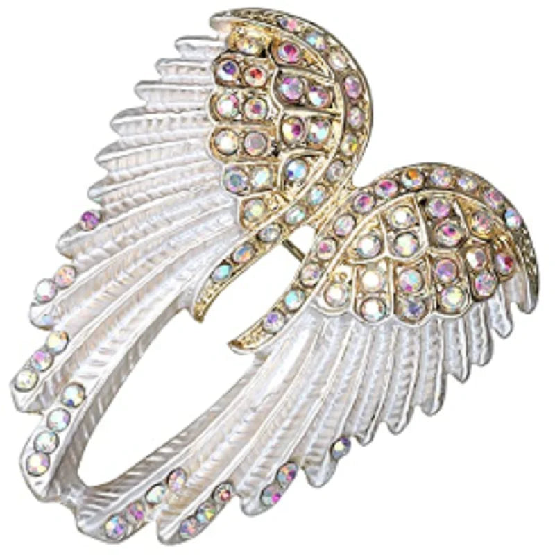 Angel Wings Brooch Pin Pendant Women Biker Jewelry Gifts for Mom Her Wife Girlfriend W Crystal Wholesale Dropshipping