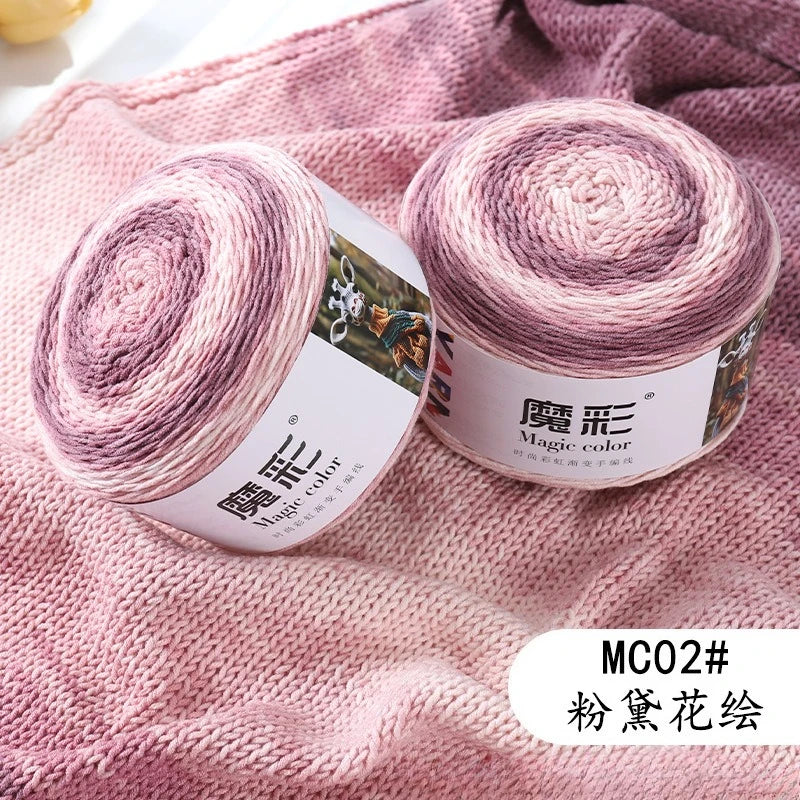 Cake Yarn for Knitting Crochet Gradient Color Medium Worsted Soft  for DIY Scarf