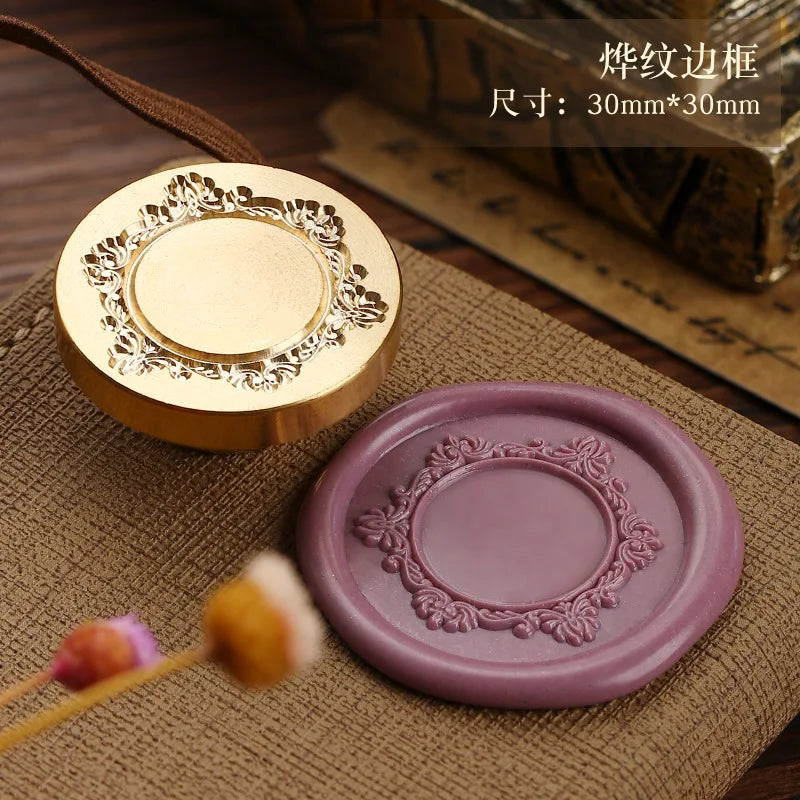 1pc Photo Frame Series Wax Seal Stamp Brass Heads Oval and Circle