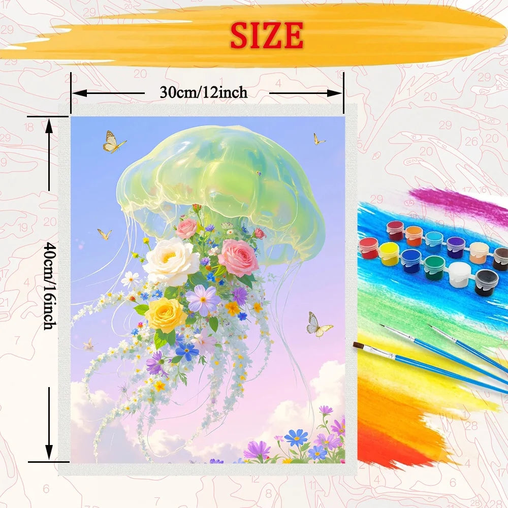 Flower Jellyfish Diy Art Paint By Numbers For Adult