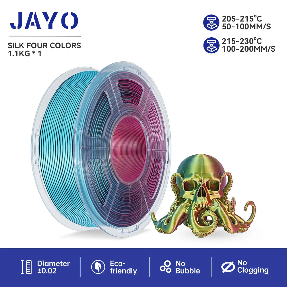 3D Printer Filament PLA+ SILK Four Colors 1.75mm Tolerances +/-0.02mm No bubbles FDM 3D Printer Materials DIY Gift