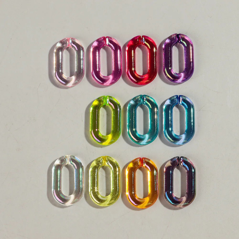 Colorful 20pc Transparent Oval LinkOval Link Chain Beads