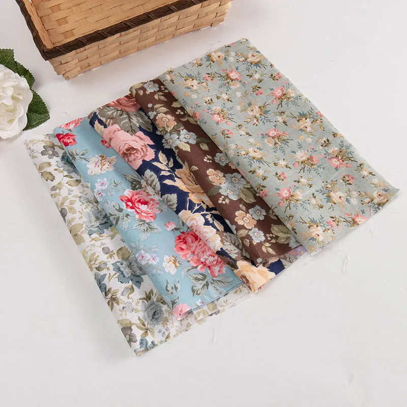 5Pcs/Set 25cmX25cm  Quilting Cloth Patchwork Needlework Handmade DIY Material