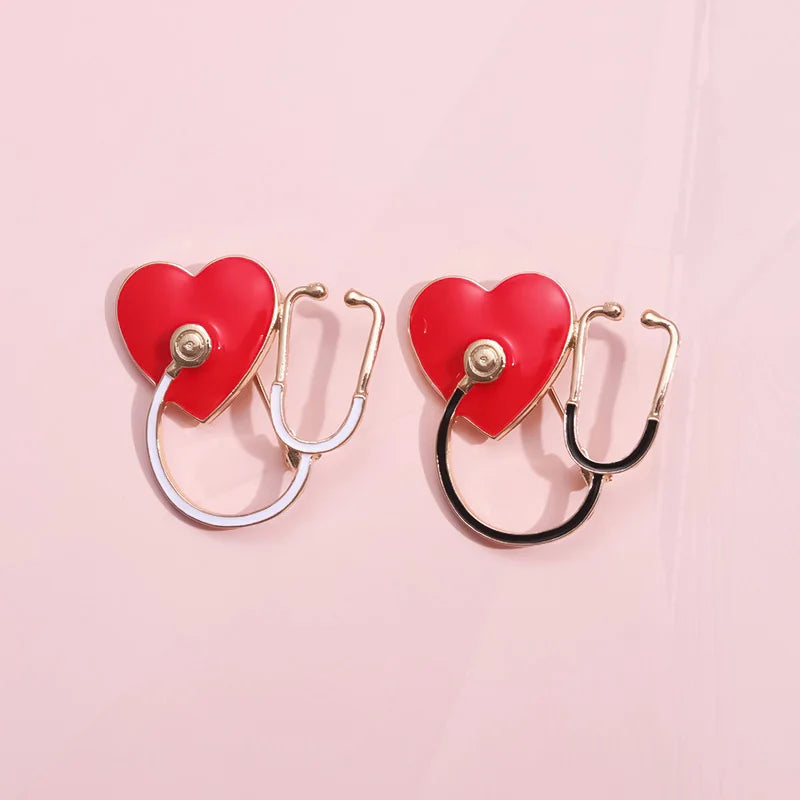 Stethoscope First Aid kit Cat Nurse Dog Doctor Animal Patient Medical Badge  Metal Pin