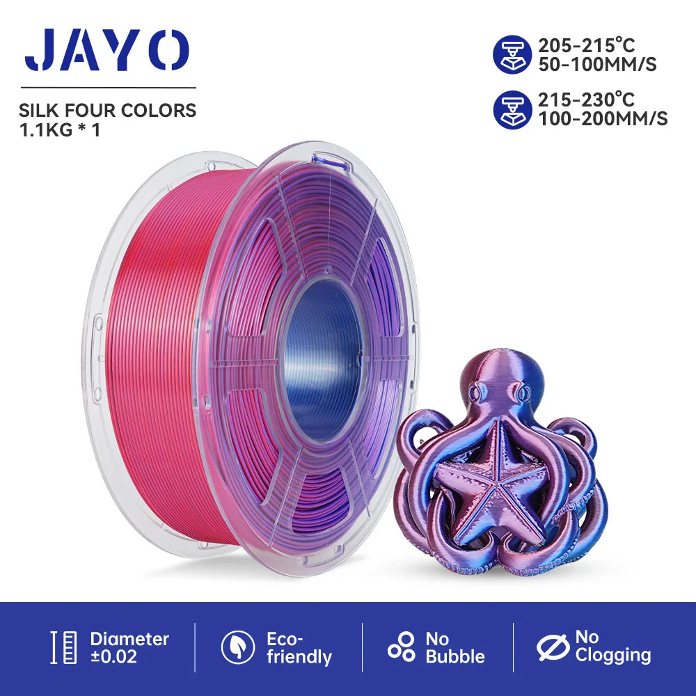 3D Printer Filament PLA+ SILK Four Colors 1.75mm Tolerances +/-0.02mm No bubbles FDM 3D Printer Materials DIY Gift