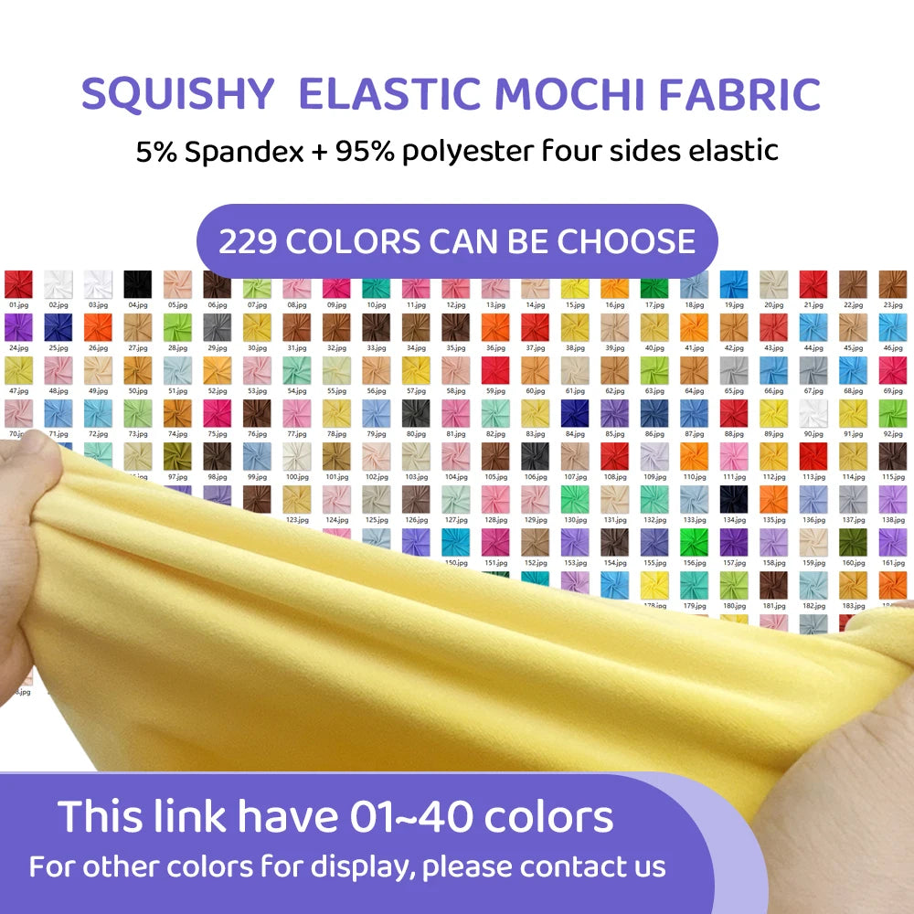 2024 Small Size 50x50cm Squishy Mochi Stetch Minky Fabric 95% Polyester 5% Spandex Stretch 4 Side Plush Fabric For Diy SewingToy