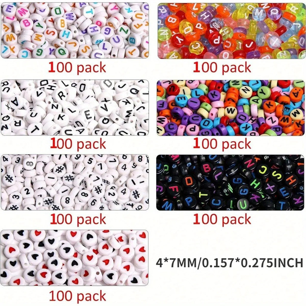 700pcs/lot Colorful Round Letter Beads Acrylic Alphabet Number