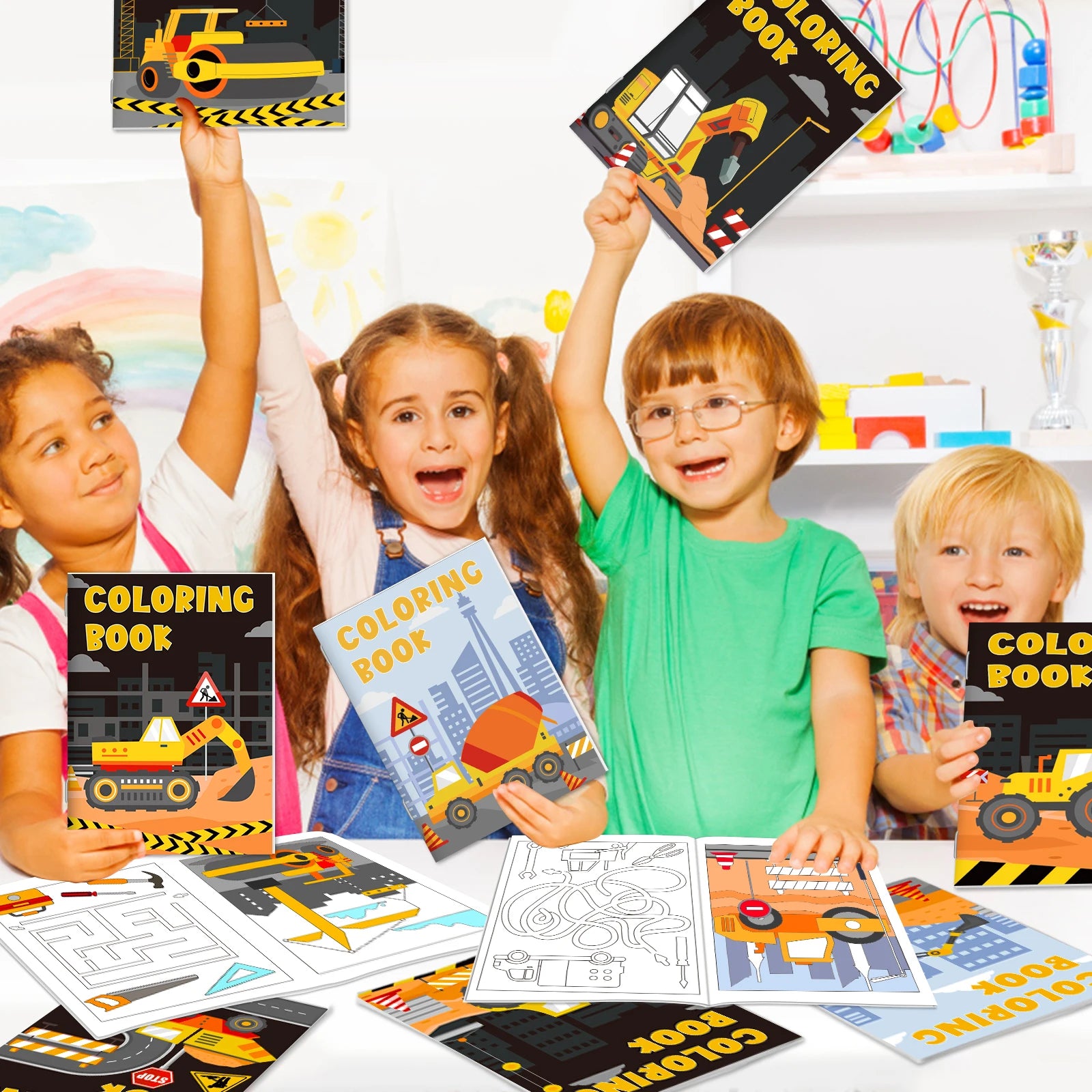 24 Pack Construction Trucks Coloring Book Bulk Construction Birthday Party Favors Small Coloring Book For Kids Including Dump Truck