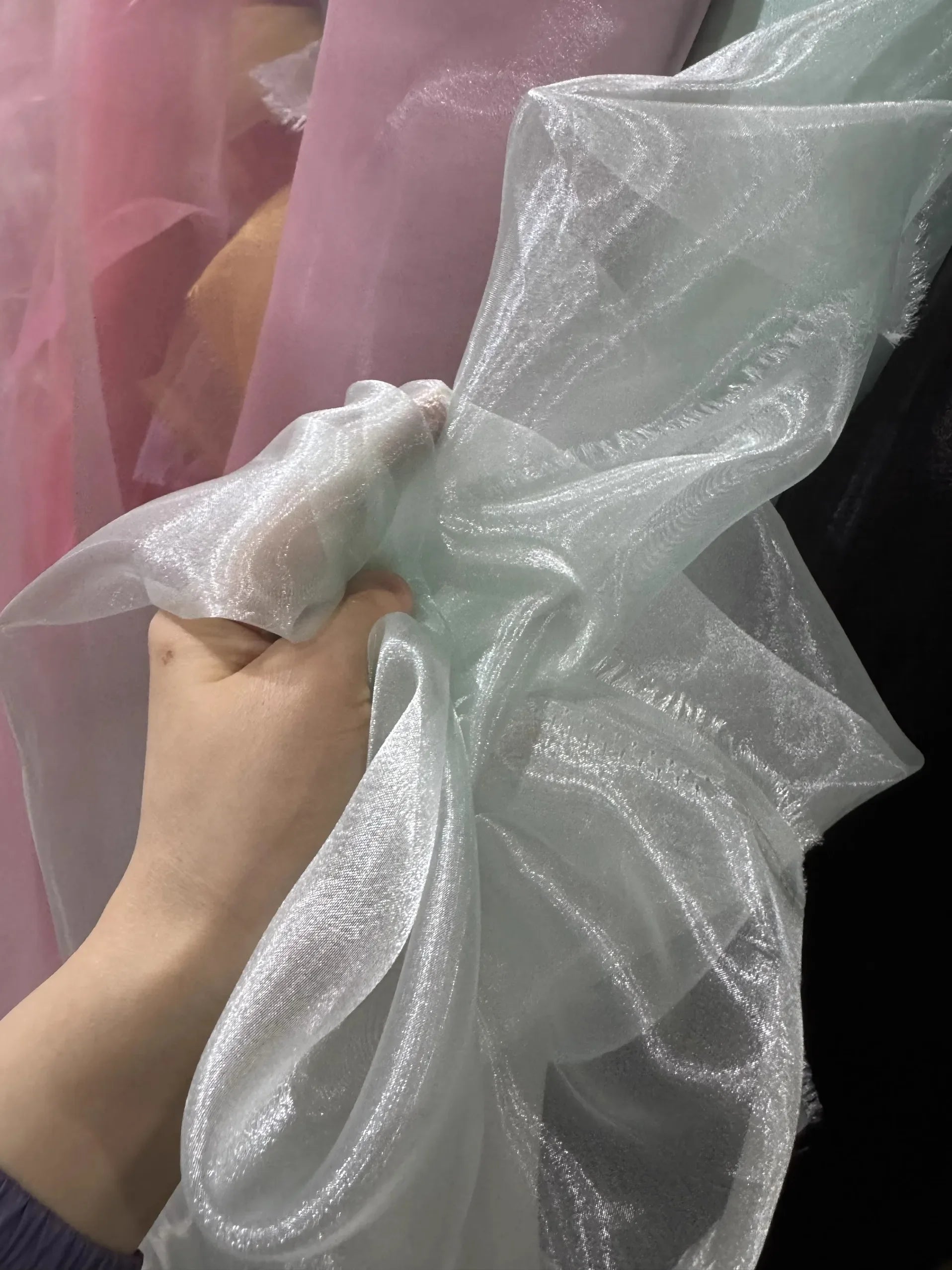 25 Colors water light texture  flowing gauze transparent gauze wedding scene