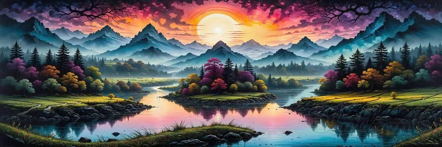 Large Size Diamond Painting Mountains and Rivers