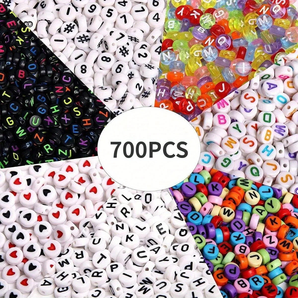 700pcs/lot Colorful Round Letter Beads Acrylic Alphabet Number