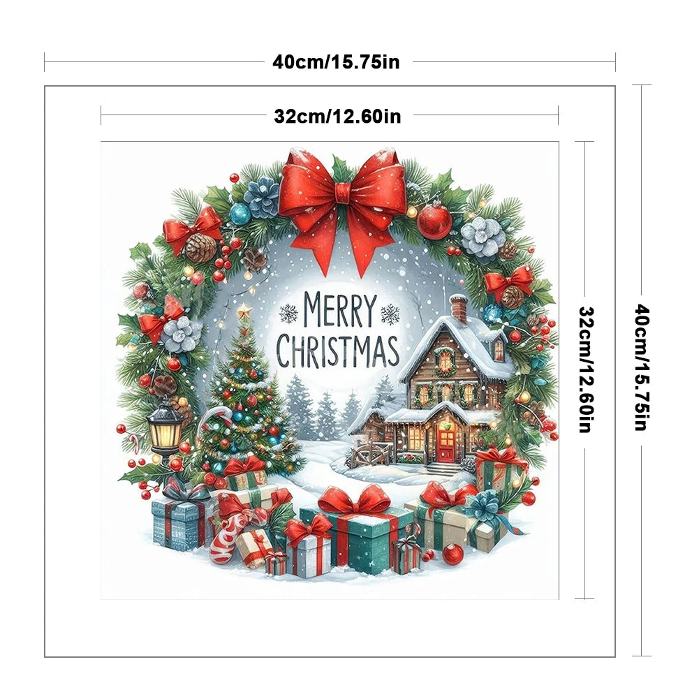 Full Embroidery Eco-cotton Thread 14CT Counted Christmas House