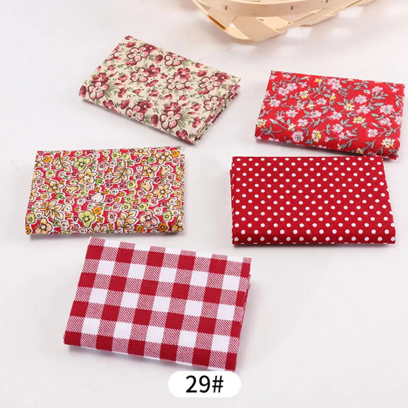 5Pcs/Set 25cmX25cm  Quilting Cloth Patchwork Needlework Handmade DIY Material