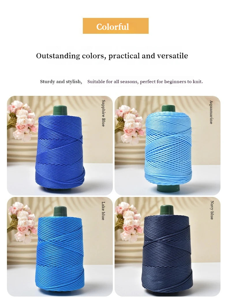 DIY Hand-Woven  Craft Rope Hollow Wool Crocheting Cushion