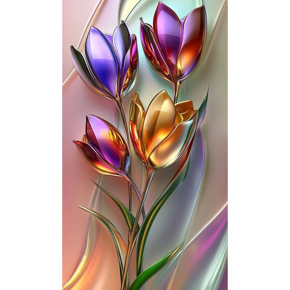 Diamond Painting Art DIY Beautiful Big Flower Diamond Mosaic Kit 5D Square Round Rhinestone Cross Stitch Home Wall Decor Gift