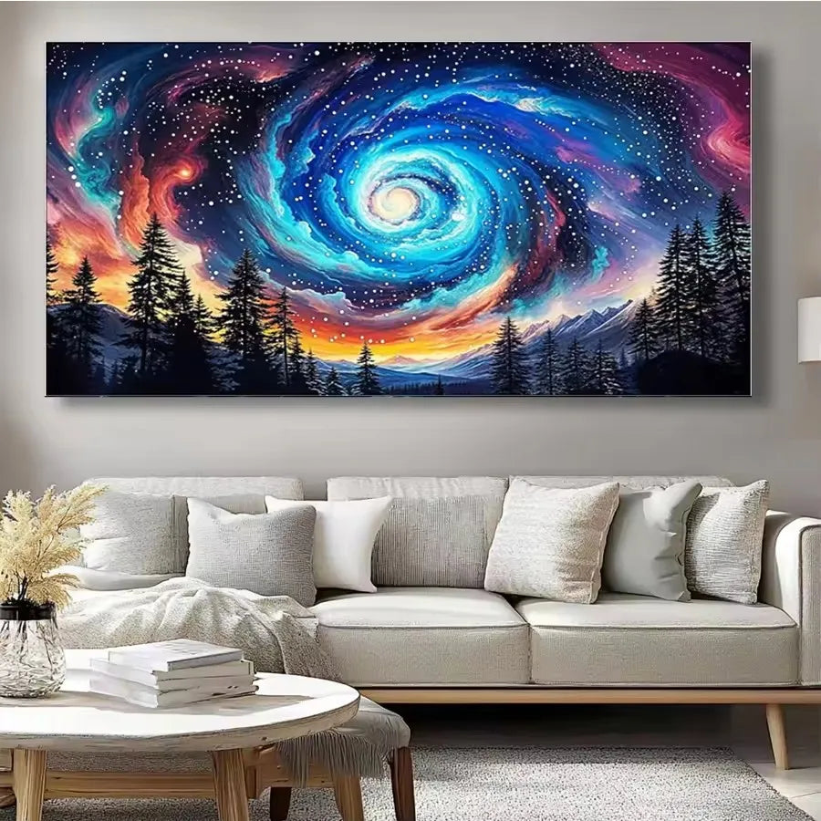 Large Aurora Diamond Painting Kits 5D Mountain Landscape Diamond Embroidery c