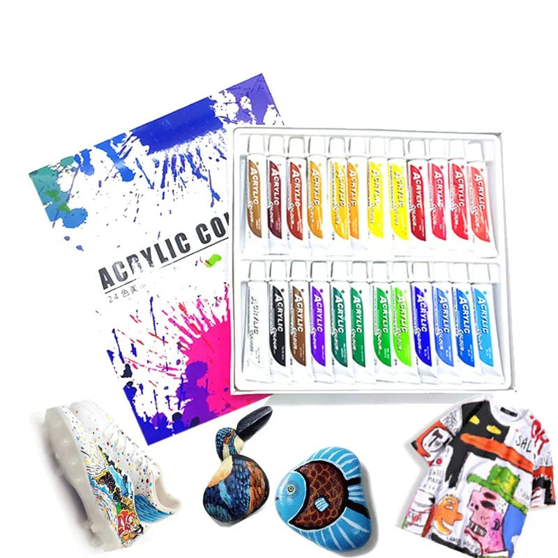 DIY Art Painting Drawing Set Waterproof Paint Brush Palette